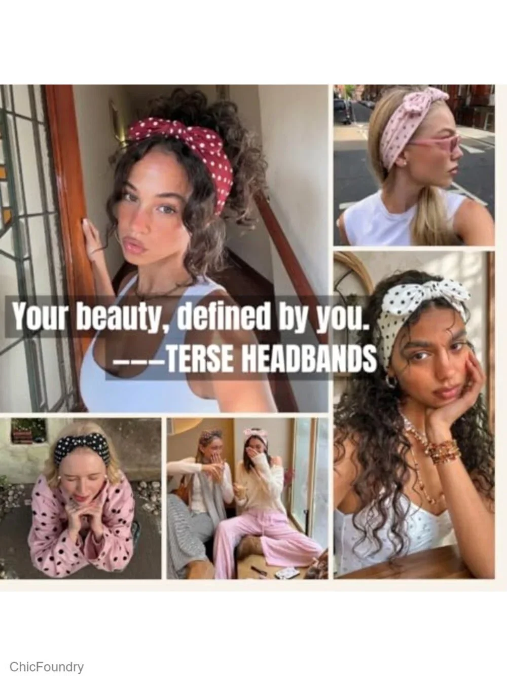 6 Pack Polka Dot Bow Headbands for Women, Trendy Stretchy Fashion Hairbands
